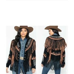 Genuine Leather size M Native Bone Cowgirl Western Biker Jacket